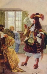 Er stolzierte in die Gegenwart seiner Mutter